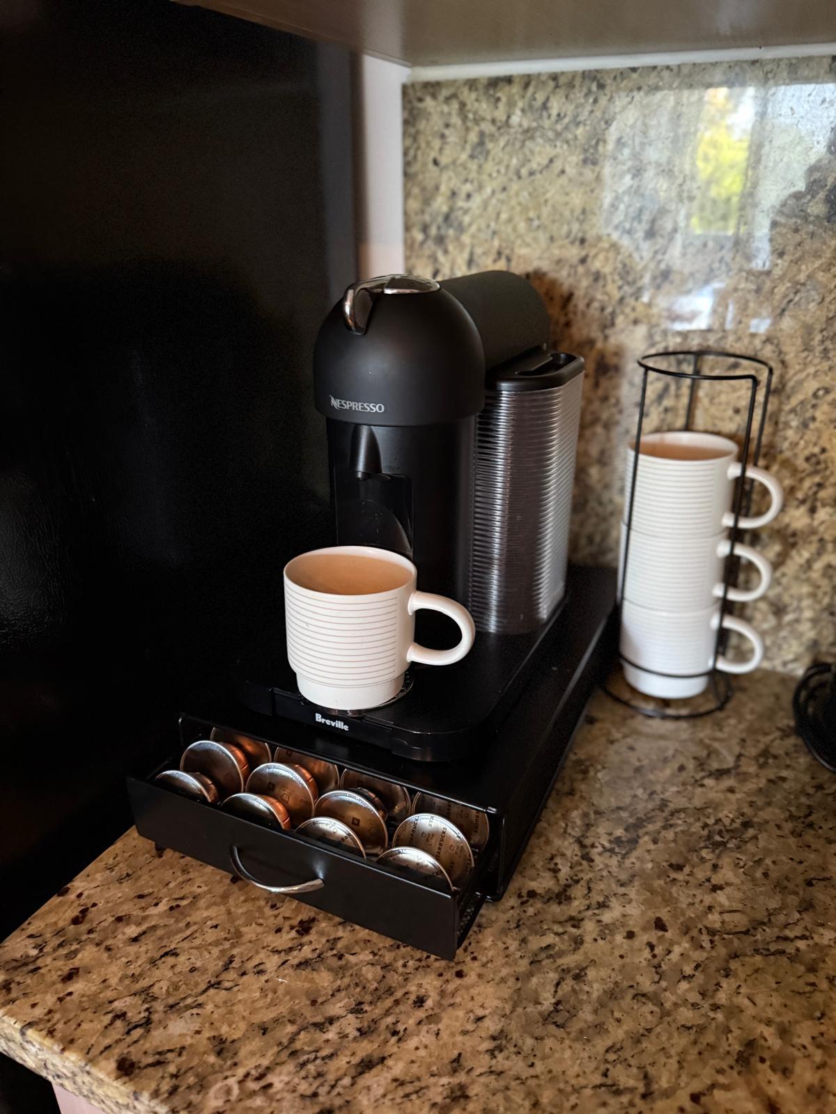 Nespresso coffee corner at Los Altos 2BR Apartment