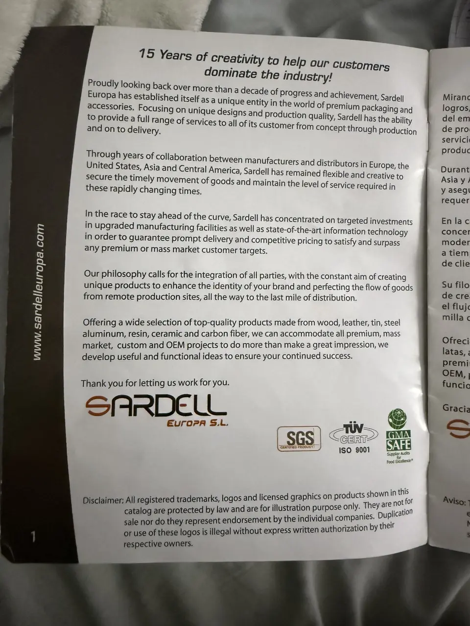 Historia de Sardell Europa en inglés