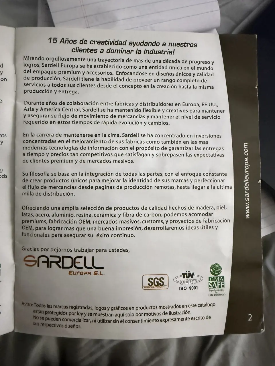 Historia de quince años de Sardell Europa en español