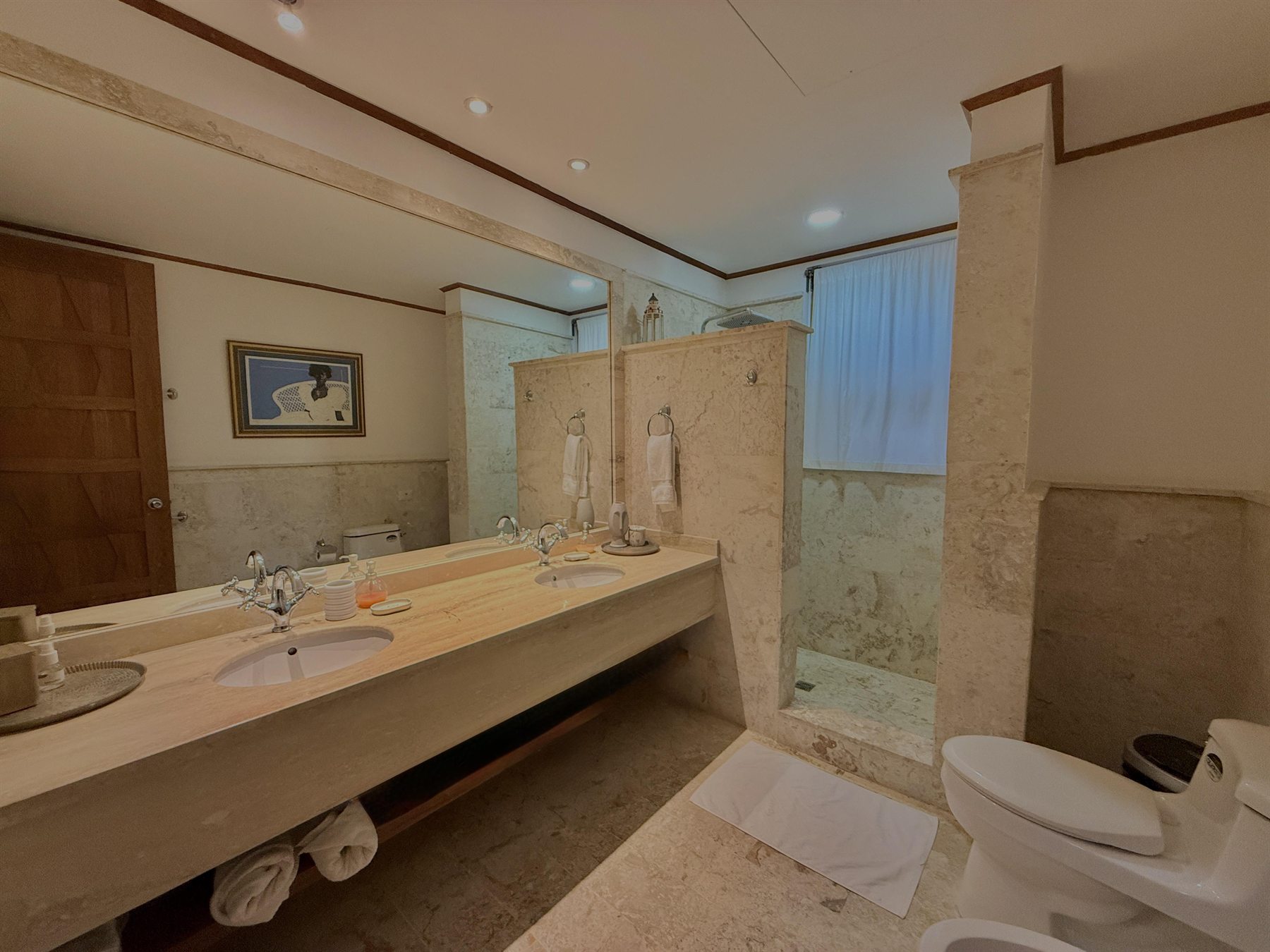 Bedroom at the Los Altos golf-view apartment