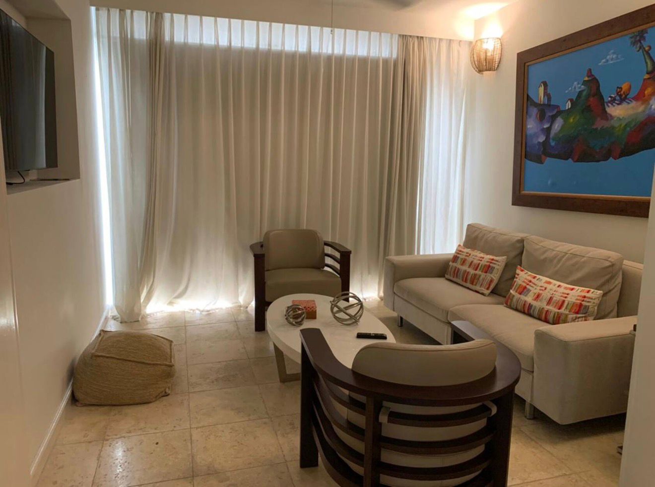 Open-concept living room of the 4BR Marina Apartment